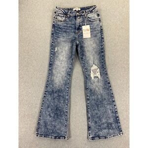 Freckled Poppy X Risen Jeans Size 11/30 Flare Bootcut Distressed Women's Jeans